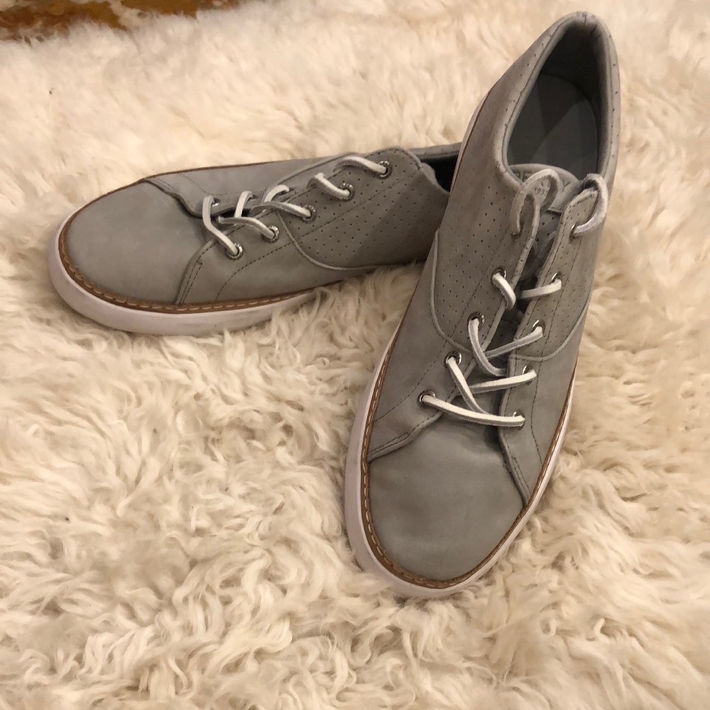 Sperry Gray Sneakers Suede Minimalist Design